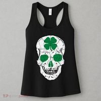 St Patrick's Day Clover Skull Women's Tank Top thumb 3