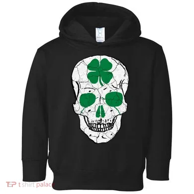 St Patrick's Day Clover Skull Toddler Hoodie