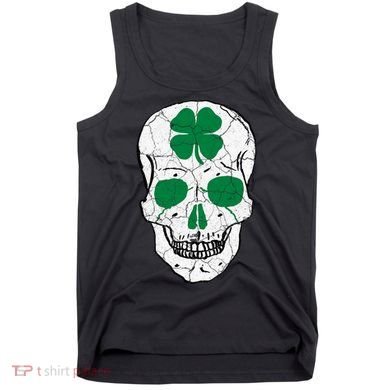 St Patrick's Day Clover Skull Tank Top