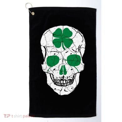 St Patrick's Day Clover Skull Golf Towel