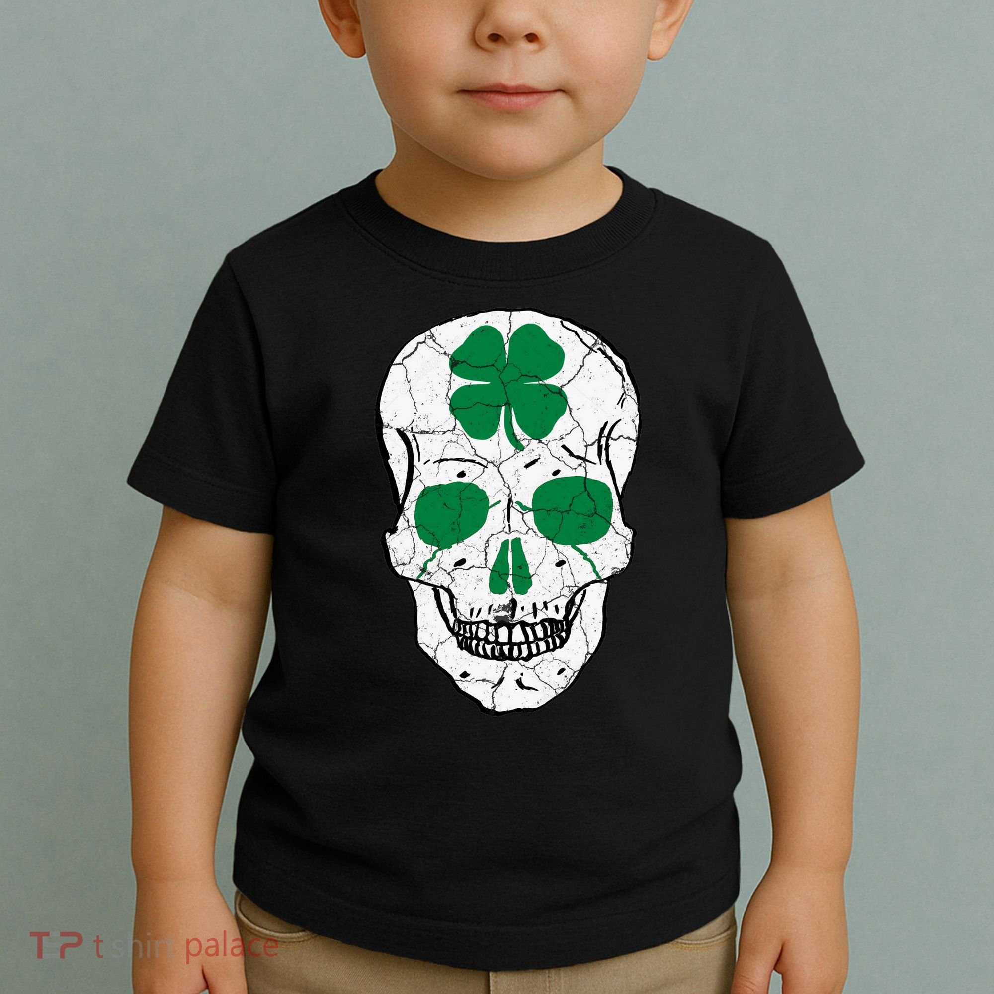 St Patrick's Day Clover Skull Toddler T-Shirt