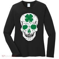 St Patrick's Day Clover Skull Women's Long Sleeve Shirt thumb 0