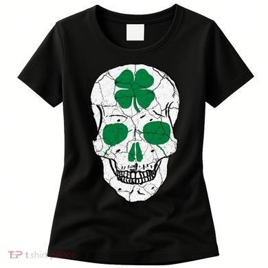St Patrick's Day Clover Skull Women's T-Shirt