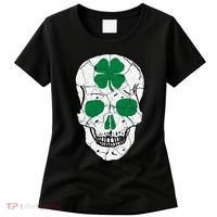 St Patrick's Day Clover Skull Women's T-Shirt thumb 0