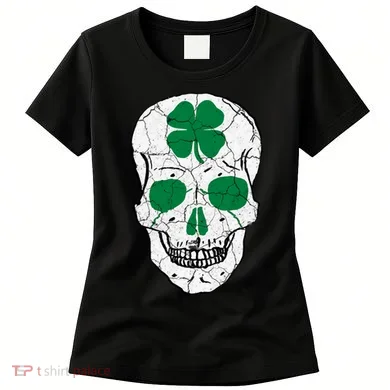 St Patrick's Day Clover Skull Women's T-Shirt