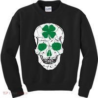 St Patrick's Day Clover Skull Kids Sweatshirt thumb 0