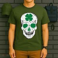 St Patrick's Day Clover Skull T-Shirt thumb 6