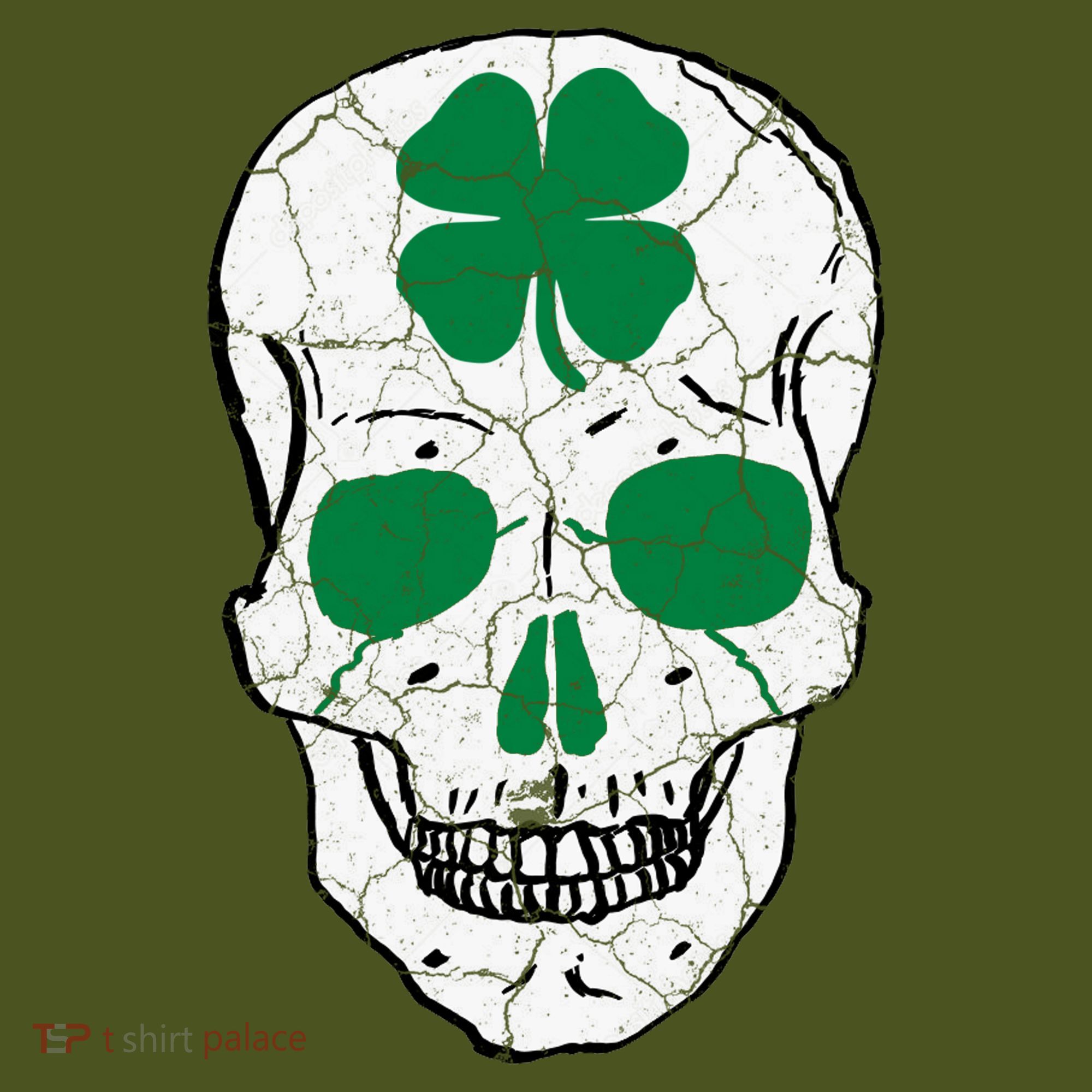 St Patrick's Day Clover Skull Mousepad