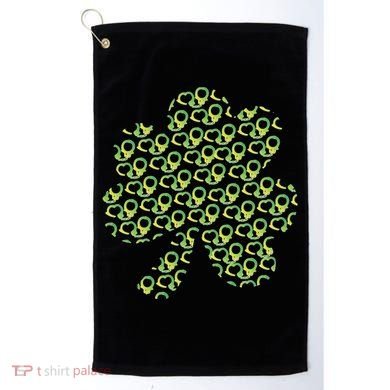St Patricks Day Gift Funny Gift Police Handcuffs Great Gift Golf Towel