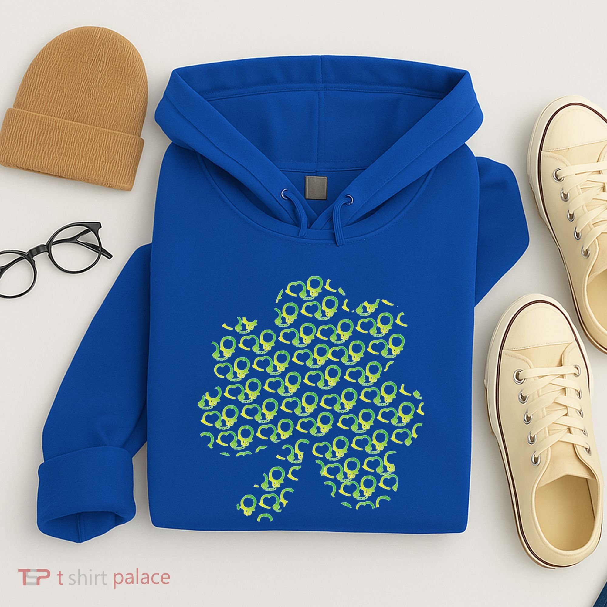 St Patricks Day Gift Funny Gift Police Handcuffs Great Gift Hoodie