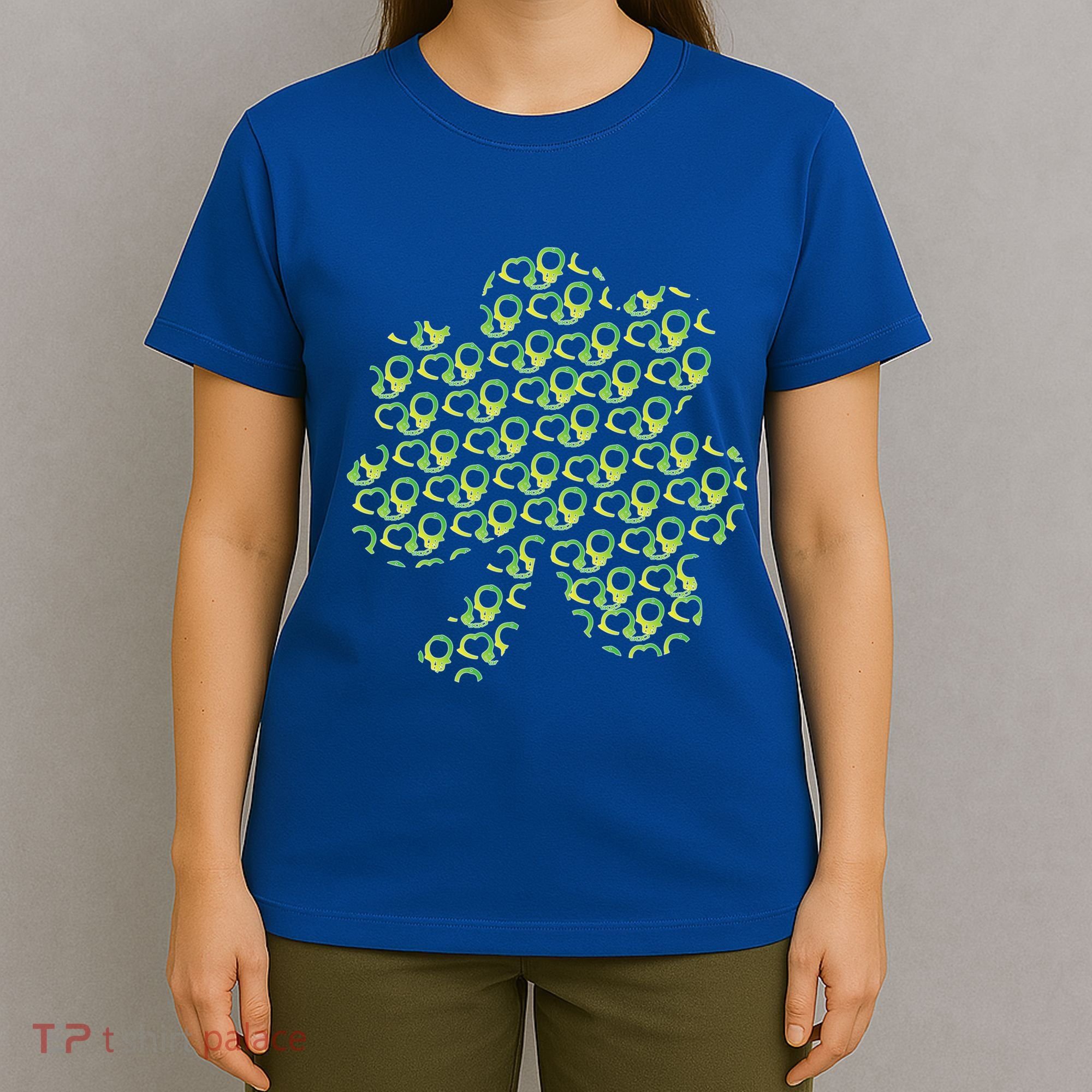 St Patricks Day Gift Funny Gift Police Handcuffs Great Gift T-Shirt