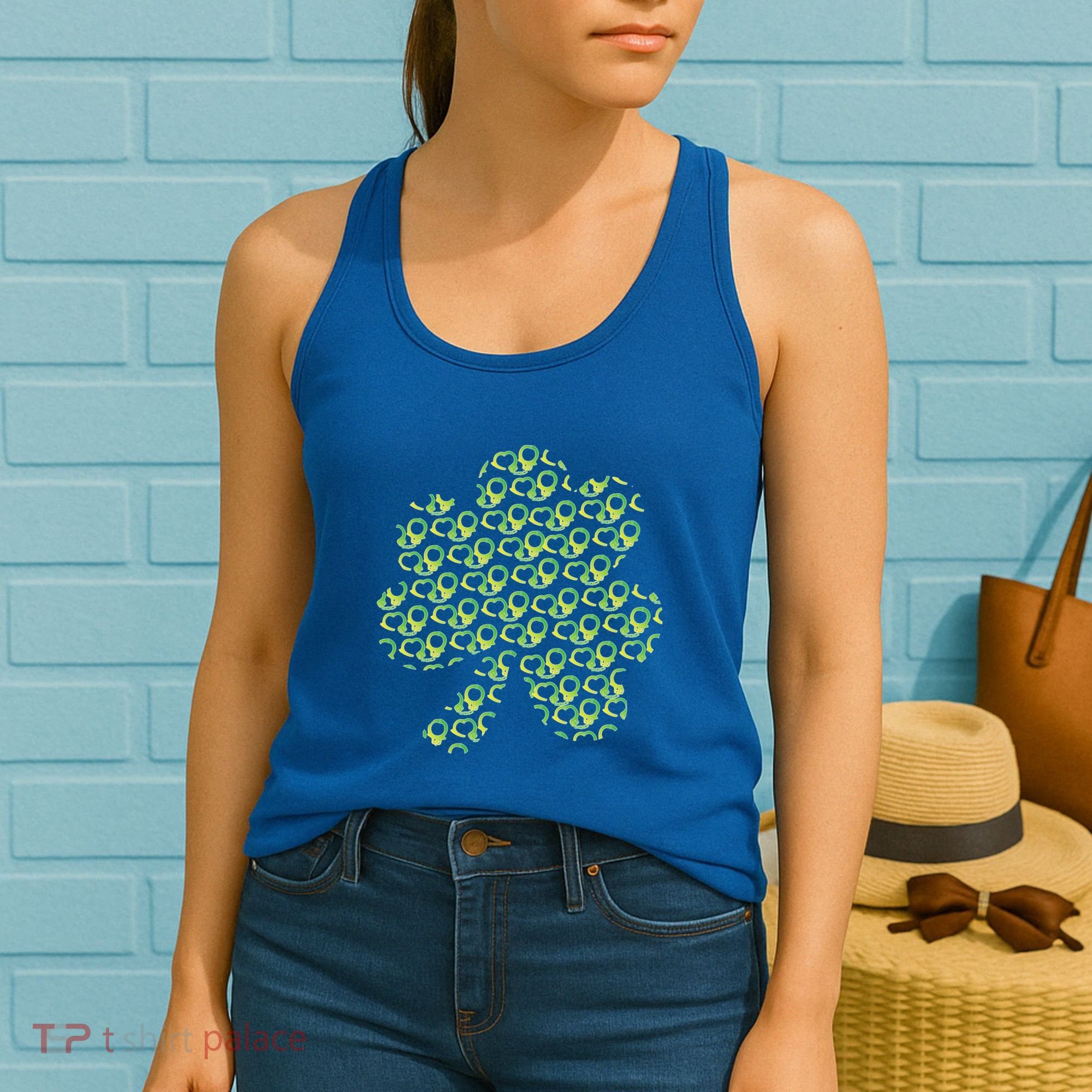 St Patricks Day Gift Funny Gift Police Handcuffs Great Gift Women's Tank Top