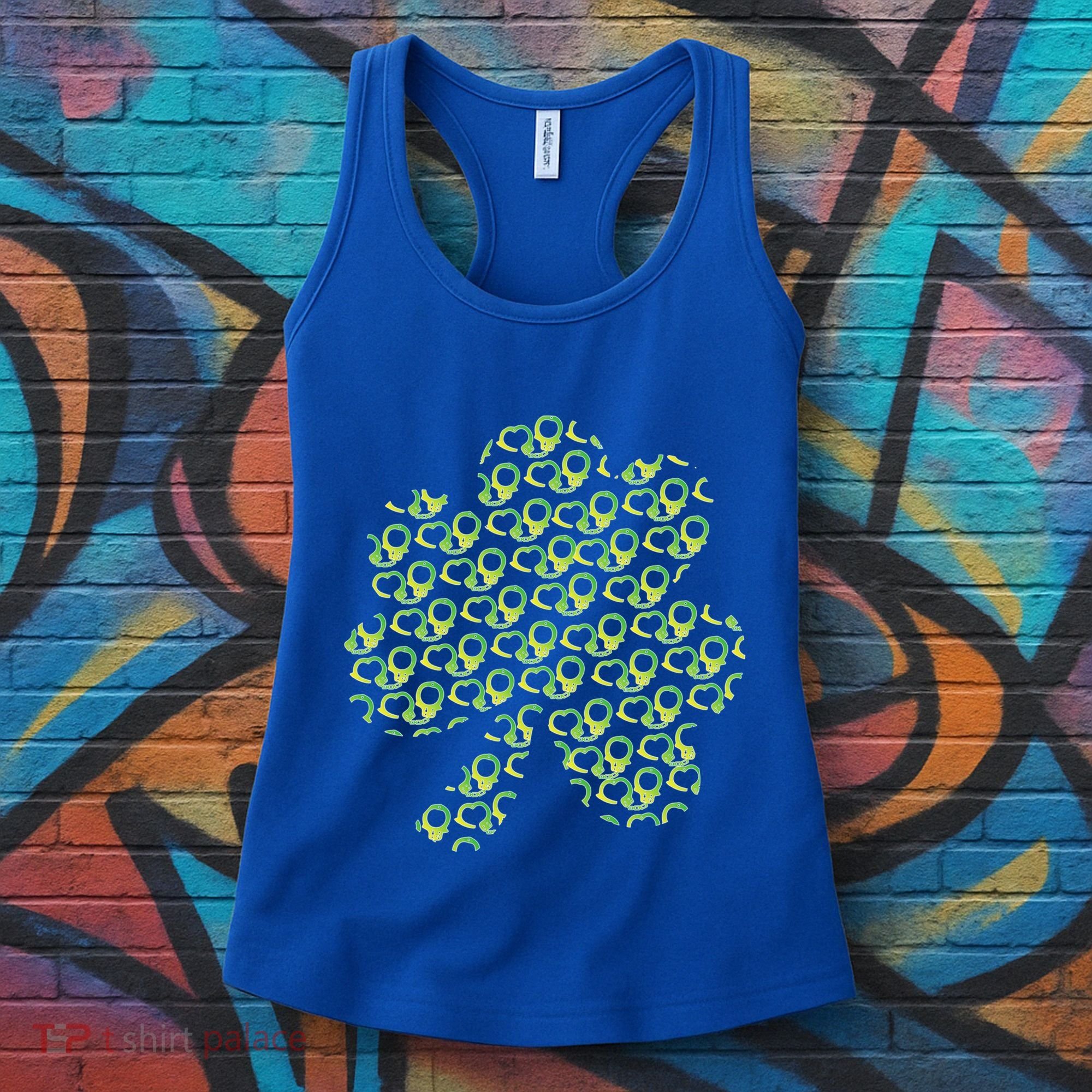 St Patricks Day Gift Funny Gift Police Handcuffs Great Gift Women's Tank Top