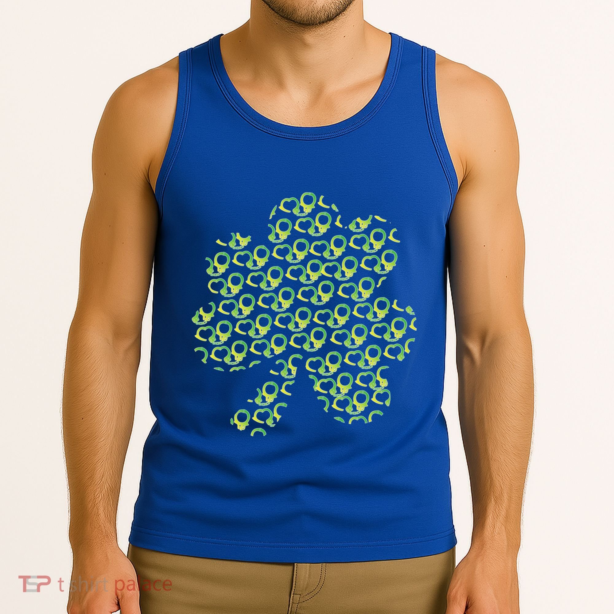 St Patricks Day Gift Funny Gift Police Handcuffs Great Gift Tank Top