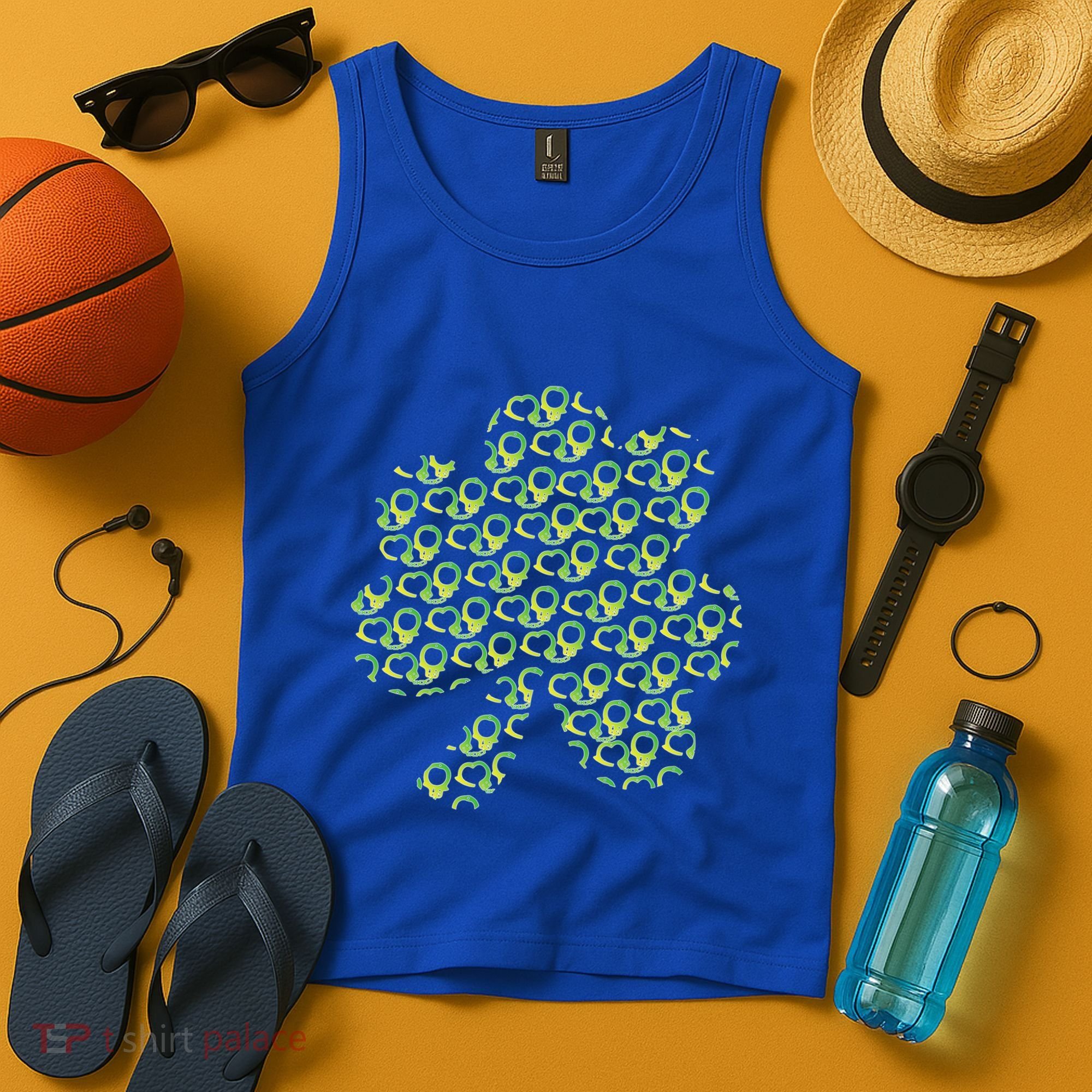 St Patricks Day Gift Funny Gift Police Handcuffs Great Gift Tank Top