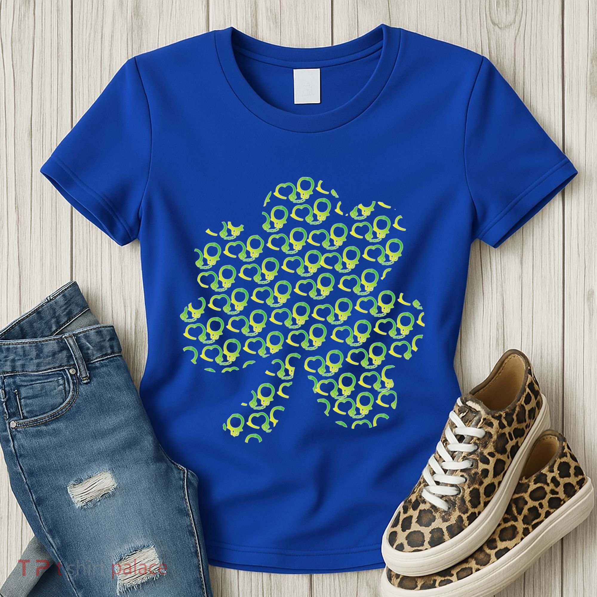 St Patricks Day Gift Funny Gift Police Handcuffs Great Gift Women's T-Shirt