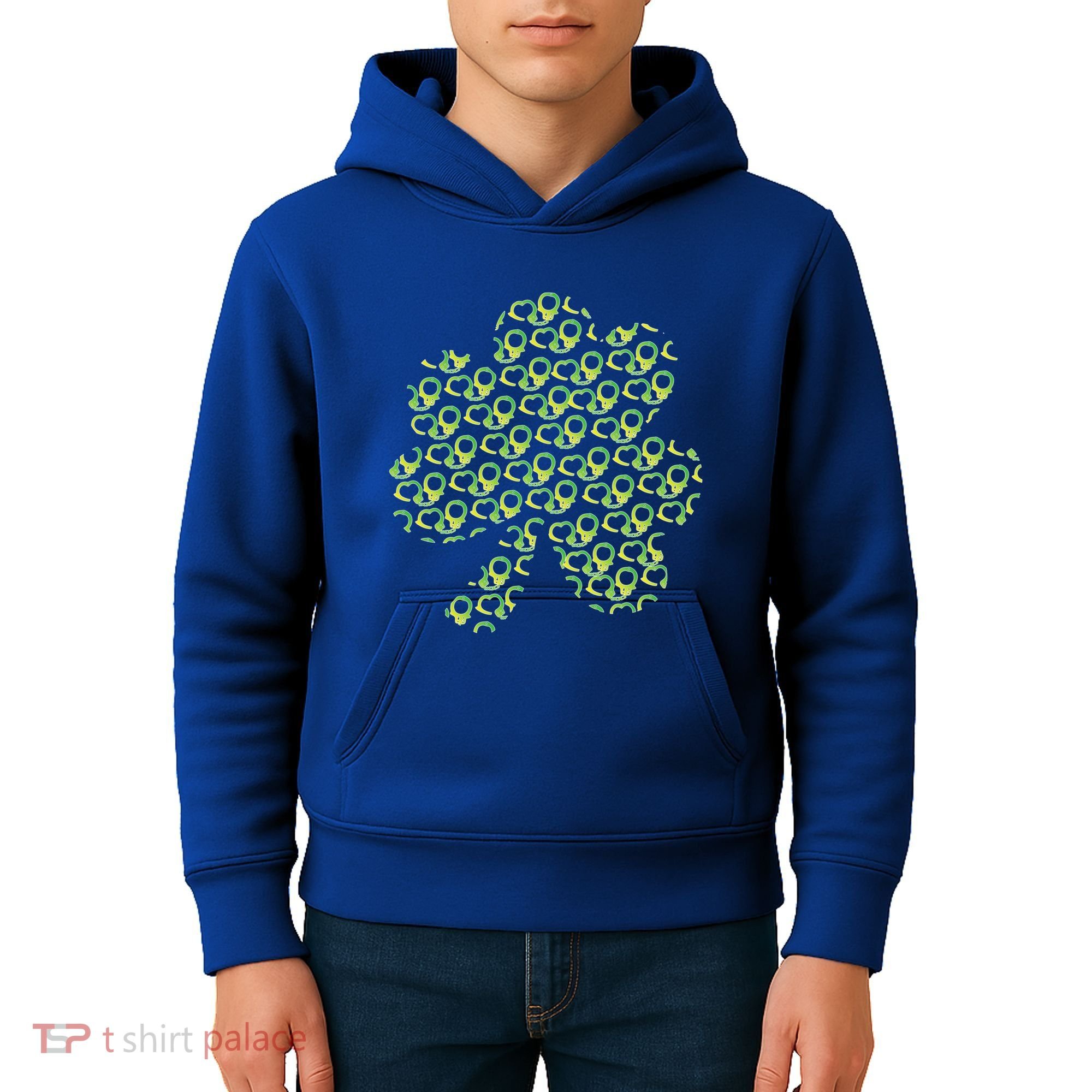 St Patricks Day Gift Funny Gift Police Handcuffs Great Gift Kids Hoodie