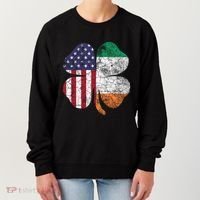 St Patricks Day Irish American Flag Ireland Shamrock Paddys Gift Women's Sweatshirt thumb 0