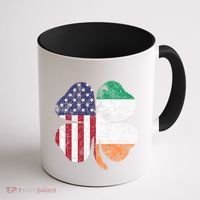 St Patricks Day Irish American Flag Ireland Shamrock Paddys Gift Coffee Mug thumb 1
