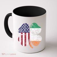 St Patricks Day Irish American Flag Ireland Shamrock Paddys Gift Coffee Mug thumb 0