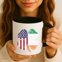 St Patricks Day Irish American Flag Ireland Shamrock Paddys Gift Coffee Mug thumb 3