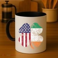 St Patricks Day Irish American Flag Ireland Shamrock Paddys Gift Coffee Mug thumb 4