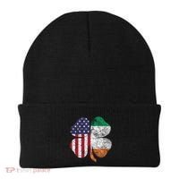 St Patricks Day Irish American Flag Ireland Shamrock Paddys Gift Beanie thumb 0