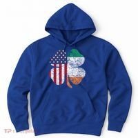 St Patricks Day Irish American Flag Ireland Shamrock Paddys Gift Hoodie thumb 0