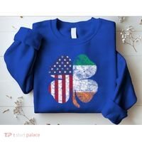 St Patricks Day Irish American Flag Ireland Shamrock Paddys Gift Sweatshirt thumb 2