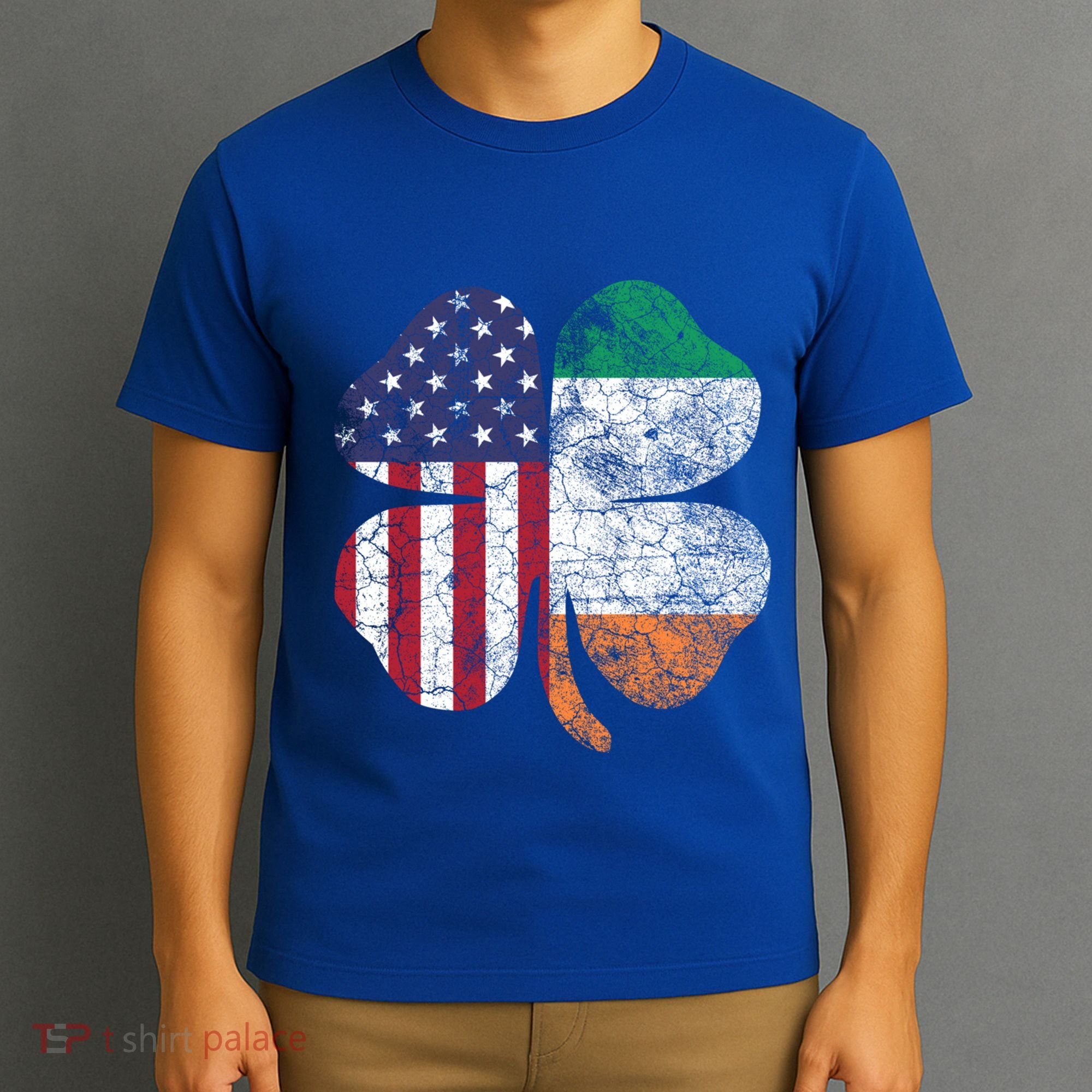 St Patricks Day Irish American Flag Ireland Shamrock Paddys Gift T-Shirt