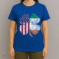 St Patricks Day Irish American Flag Ireland Shamrock Paddys Gift T-Shirt thumb 4