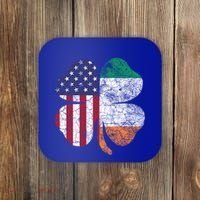 St Patricks Day Irish American Flag Ireland Shamrock Paddys Gift Coaster thumb 0