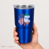 St Patricks Day Irish American Flag Ireland Shamrock Paddys Gift Tumbler thumb 2