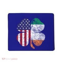 St Patricks Day Irish American Flag Ireland Shamrock Paddys Gift Mousepad thumb 0