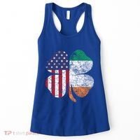 St Patricks Day Irish American Flag Ireland Shamrock Paddys Gift Women's Tank Top thumb 0