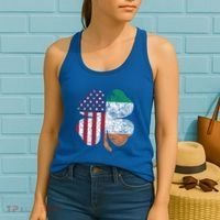 St Patricks Day Irish American Flag Ireland Shamrock Paddys Gift Women's Tank Top thumb 2