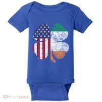 St Patricks Day Irish American Flag Ireland Shamrock Paddys Gift Baby Bodysuit thumb 0
