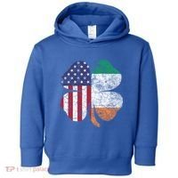 St Patricks Day Irish American Flag Ireland Shamrock Paddys Gift Toddler Hoodie thumb 0