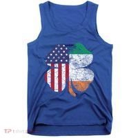 St Patricks Day Irish American Flag Ireland Shamrock Paddys Gift Tank Top thumb 0