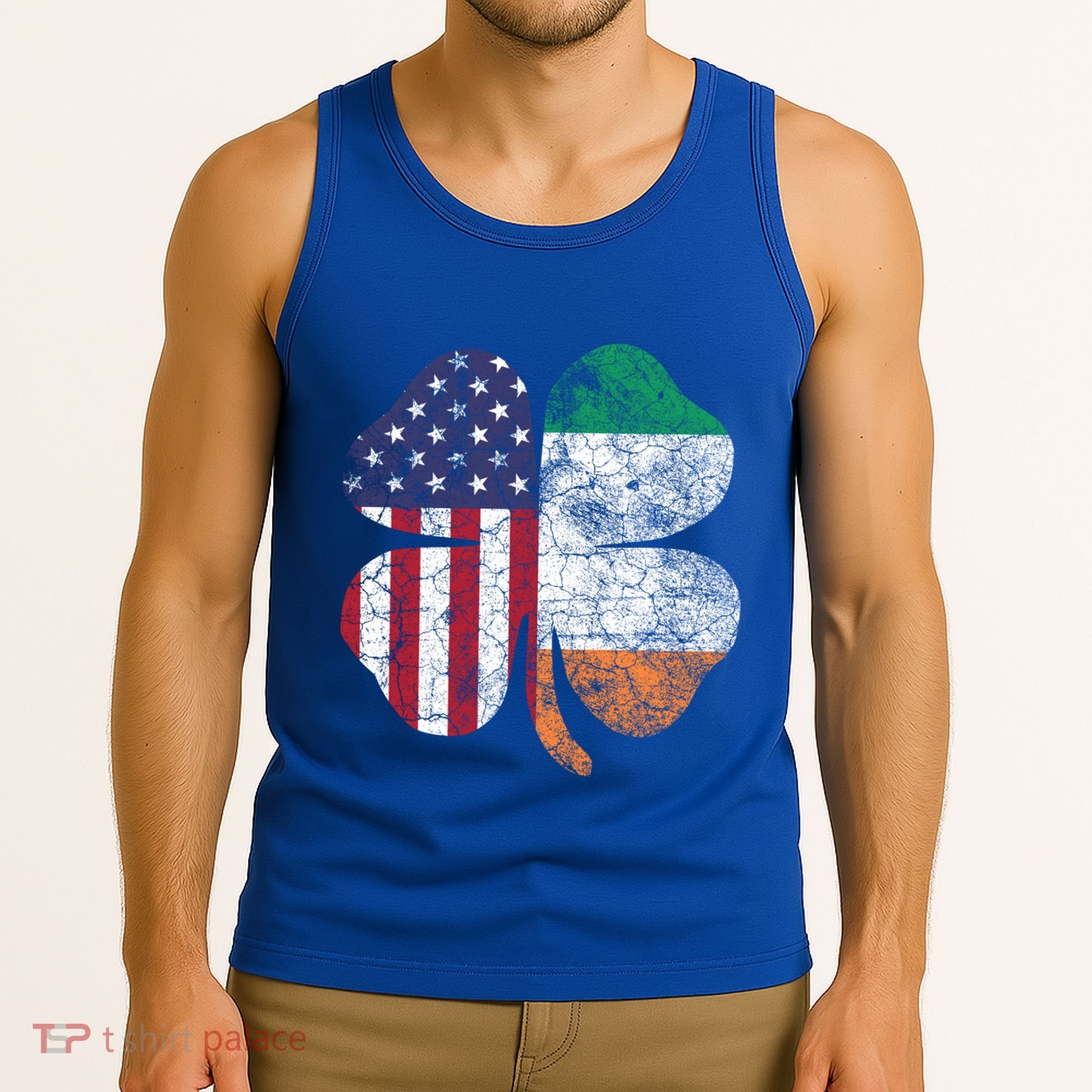St Patricks Day Irish American Flag Ireland Shamrock Paddys Gift Tank Top