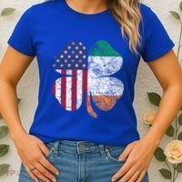 St Patricks Day Irish American Flag Ireland Shamrock Paddys Gift Women's T-Shirt thumb 2