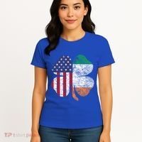 St Patricks Day Irish American Flag Ireland Shamrock Paddys Gift Women's T-Shirt thumb 4