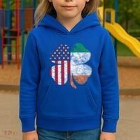 St Patricks Day Irish American Flag Ireland Shamrock Paddys Gift Kids Hoodie thumb 3