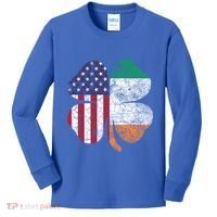 St Patricks Day Irish American Flag Ireland Shamrock Paddys Gift Kids Long Sleeve Shirt thumb 0