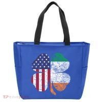 St Patricks Day Irish American Flag Ireland Shamrock Paddys Gift Tote Bag thumb 0