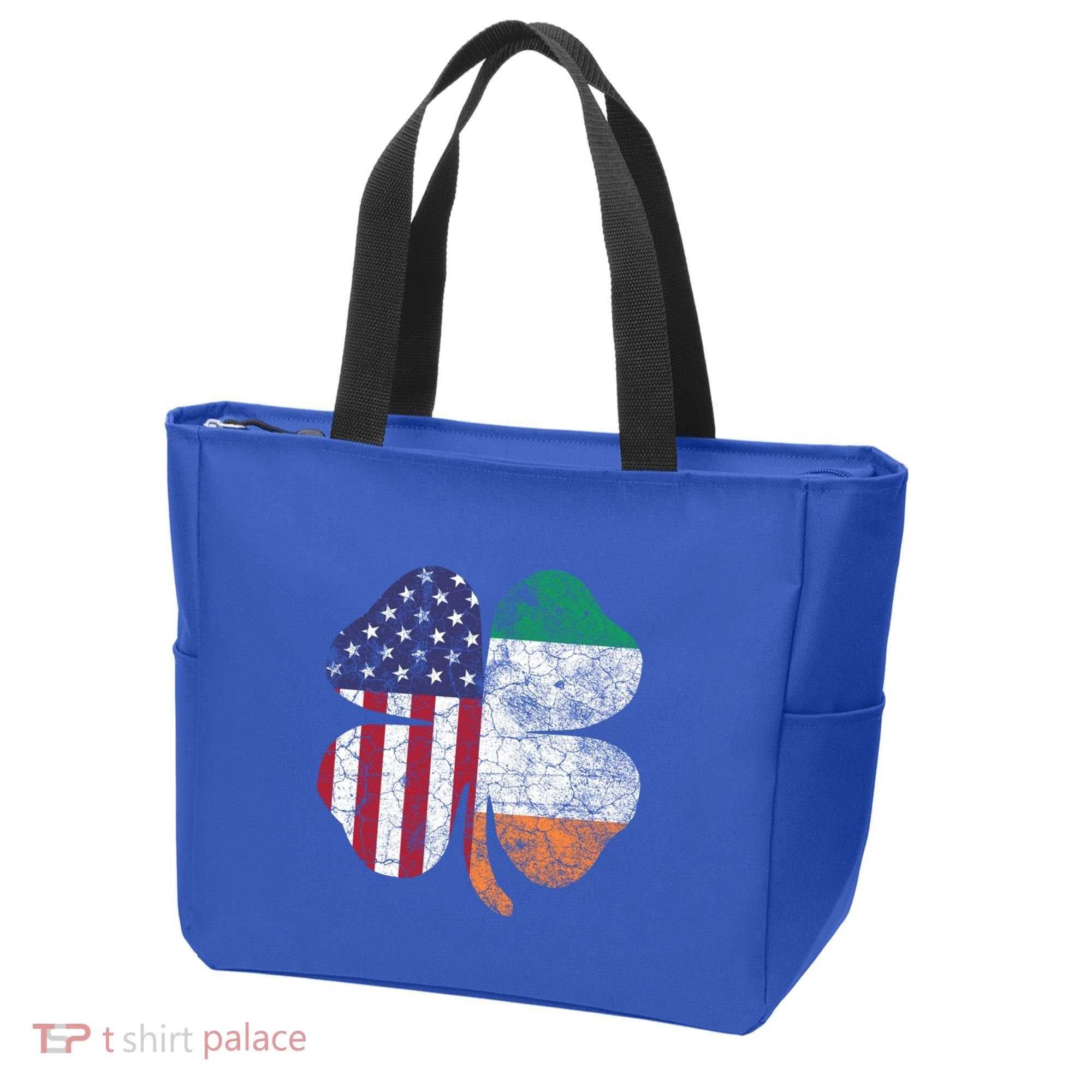 St Patricks Day Irish American Flag Ireland Shamrock Paddys Gift Tote Bag