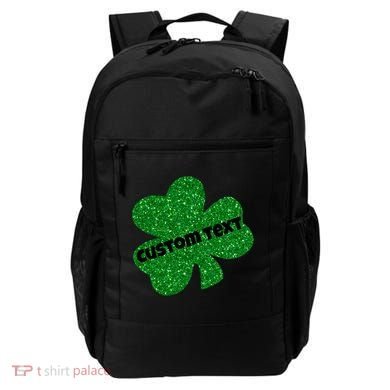 St. Patrick's Day Teacher Ms Mrs Personalized Name Green Glitter Backpack