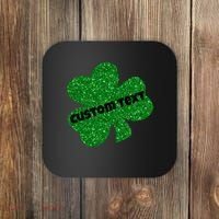 St. Patrick's Day Teacher Ms Mrs Personalized Name Green Glitter Coaster thumb 0