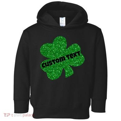 St. Patrick's Day Teacher Ms Mrs Personalized Name Green Glitter Toddler Hoodie