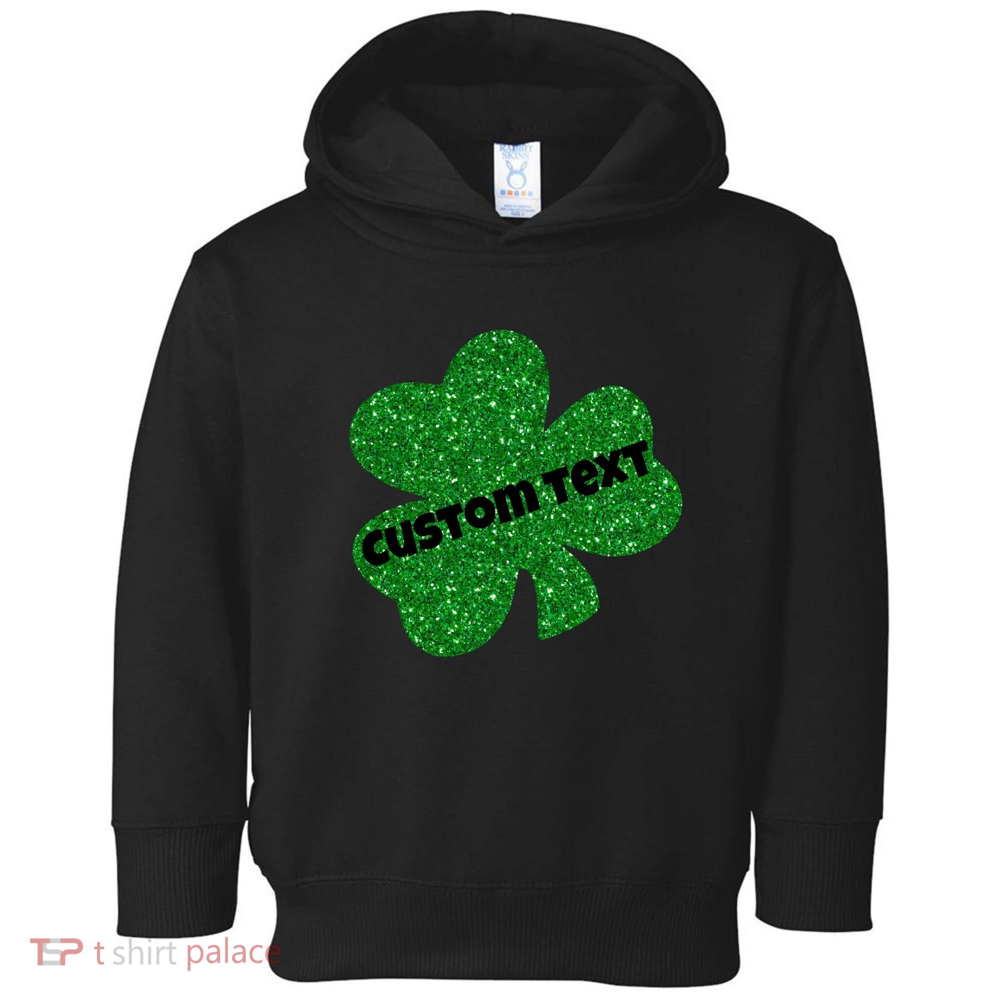 St. Patrick's Day Teacher Ms Mrs Personalized Name Green Glitter Toddler Hoodie